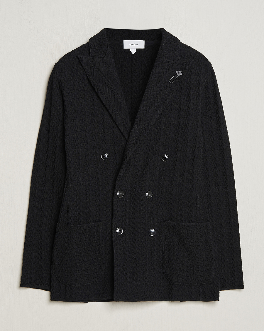 Mies | Pikkutakit | Lardini | Double Breasted Structured Knitted Blazer Black