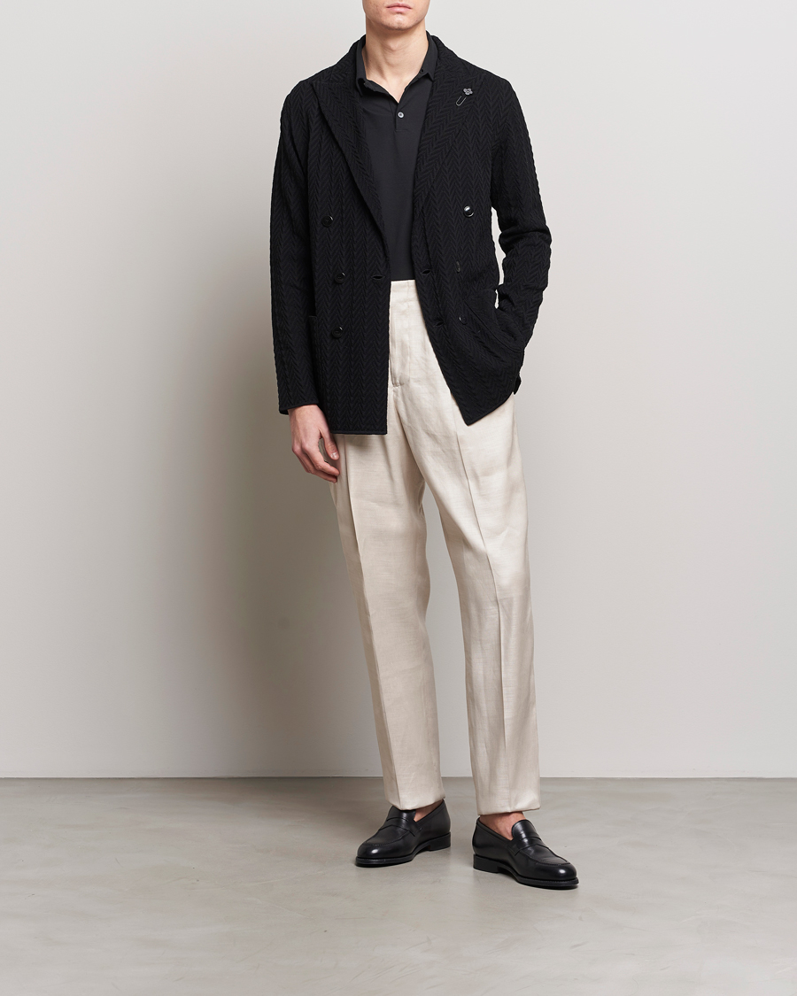 Mies | Pikkutakit | Lardini | Double Breasted Structured Knitted Blazer Black