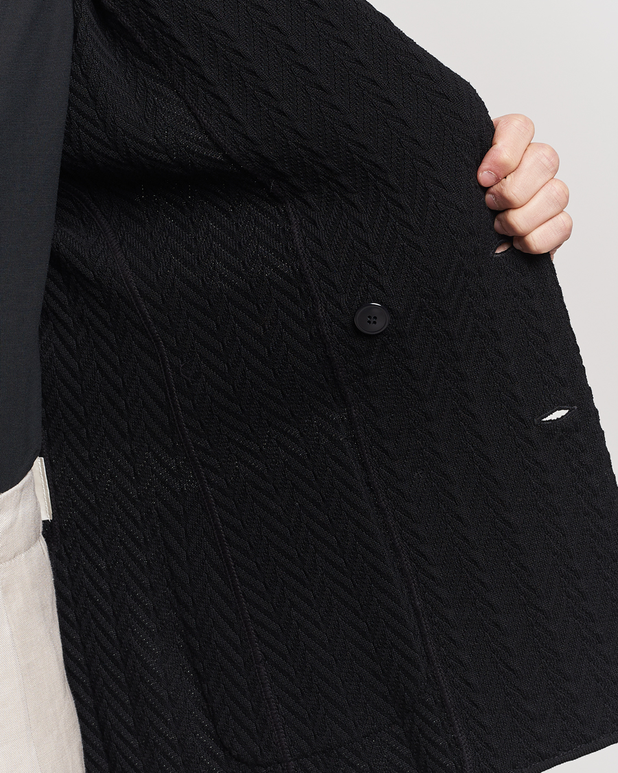 Mies | Pikkutakit | Lardini | Double Breasted Structured Knitted Blazer Black