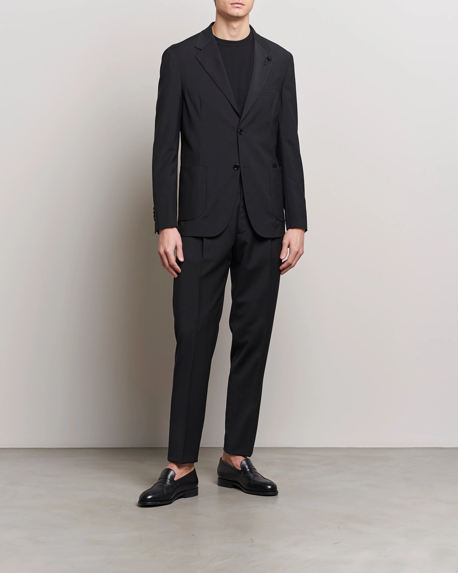 Mies | Italian Department | Lardini | Travellers Soft Wool Suit Black