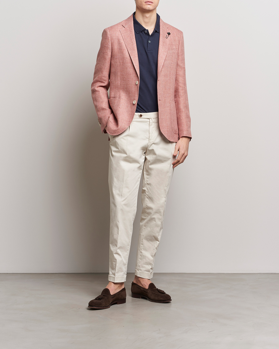 Mies | Pikkutakit | Lardini | Wool/Linen Patch Pocket Blazer Soft Red