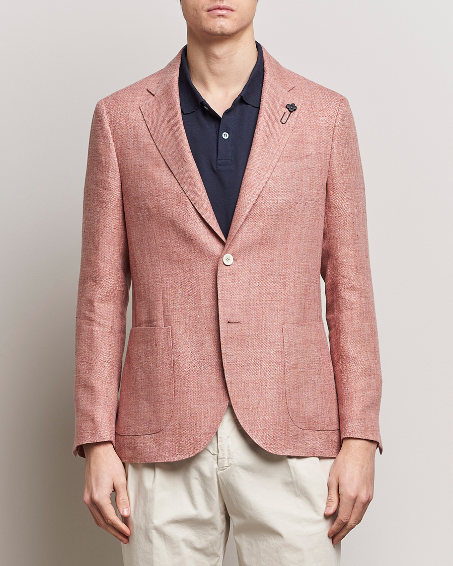 Mies | Pikkutakit | Lardini | Wool/Linen Patch Pocket Blazer Soft Red