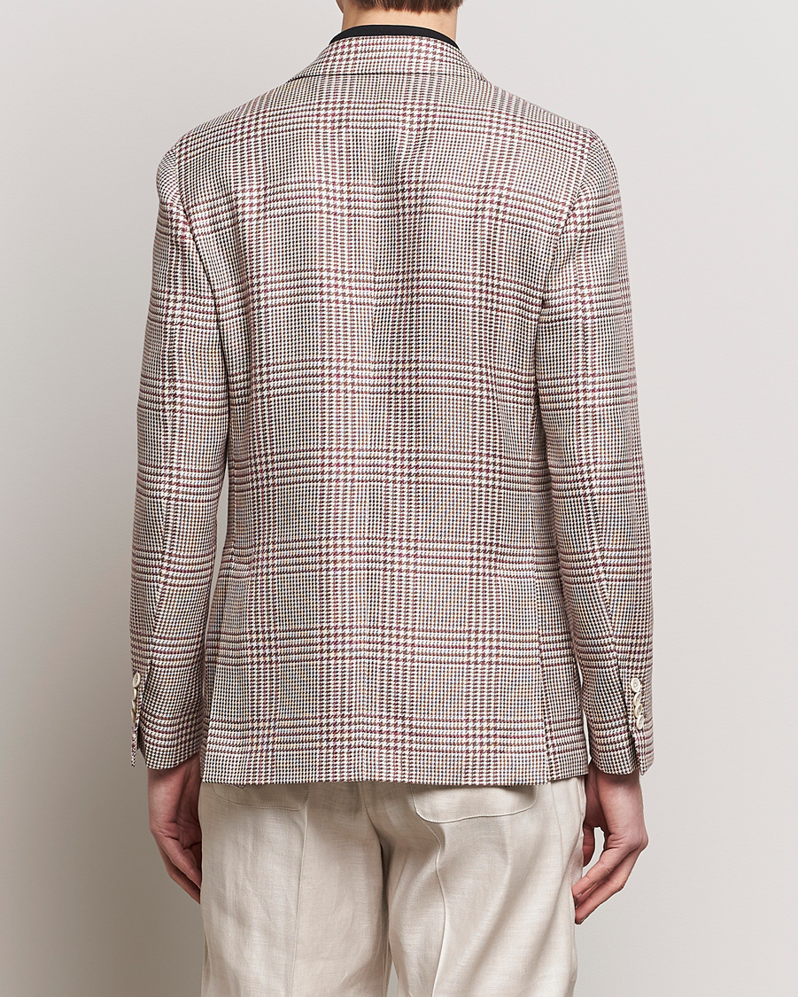 Mies | Pikkutakit | Lardini | Checked Cotton/Linen Patch Pocket Blazer Beige