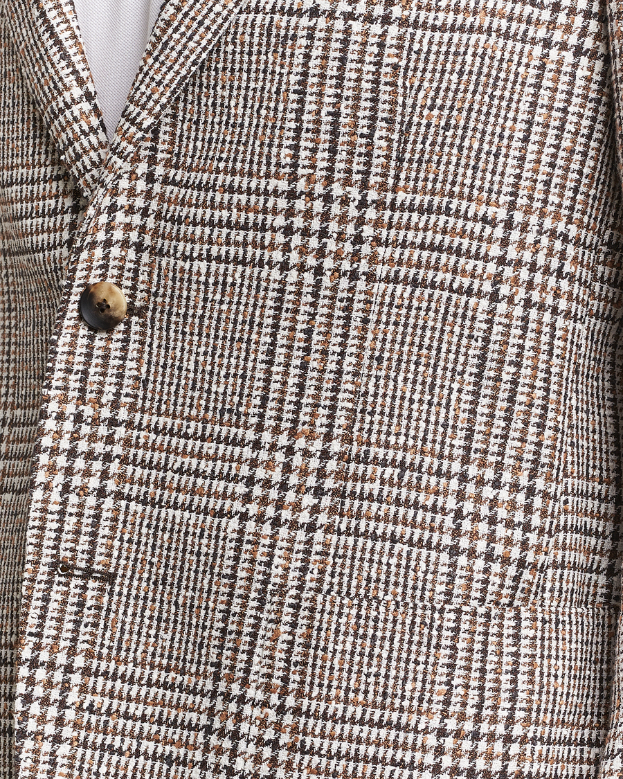 Mies | Pikkutakit | Lardini | Checked Linen Blazer Brown