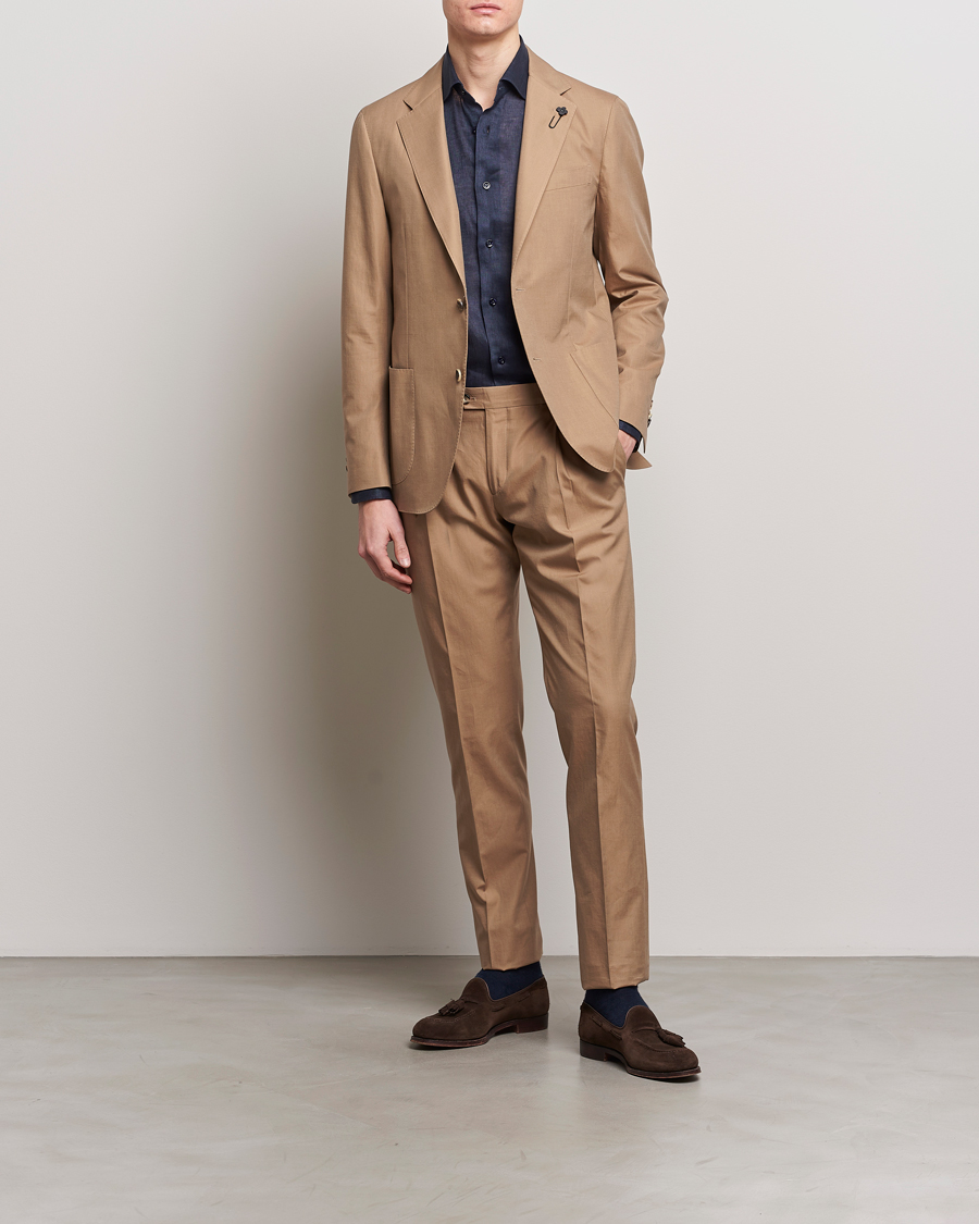 Mies | Puvut | Lardini | Solaro Cotton Suit Light Brown