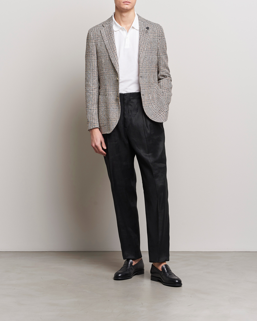 Mies | Housut | Lardini | Atos Pleated Linen Trousers Black