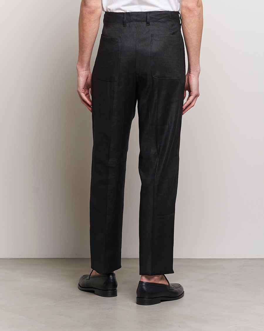 Mies | Housut | Lardini | Atos Pleated Linen Trousers Black