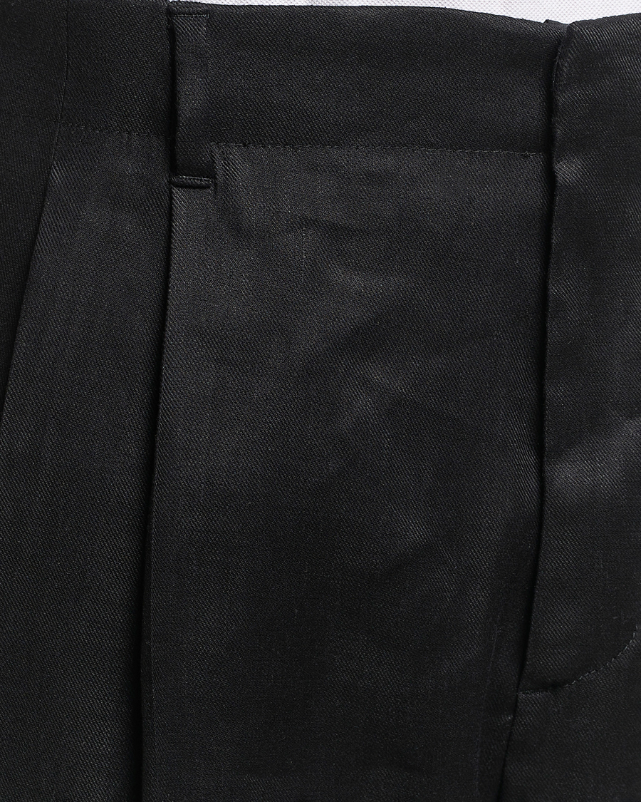 Mies | Housut | Lardini | Atos Pleated Linen Trousers Black