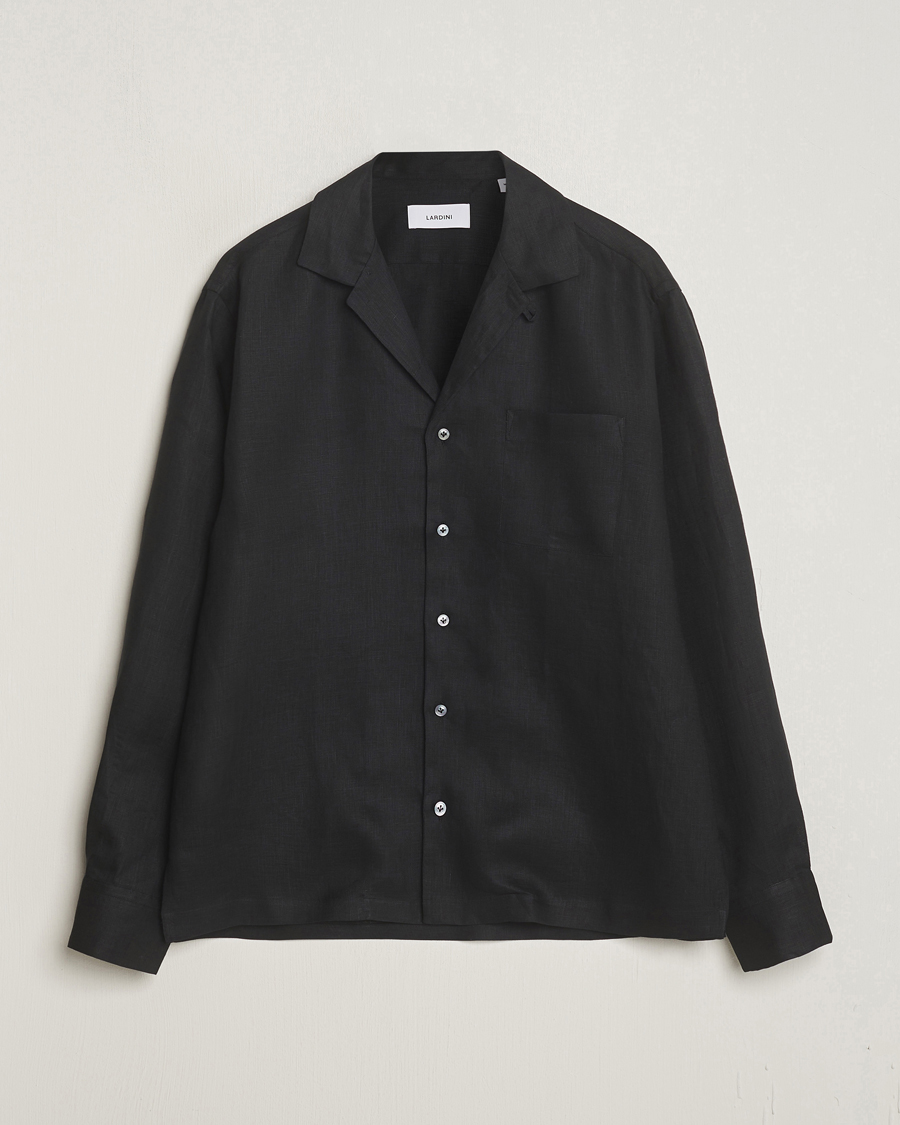 Mies | Kauluspaidat | Lardini | Klop Linen Shirt Black