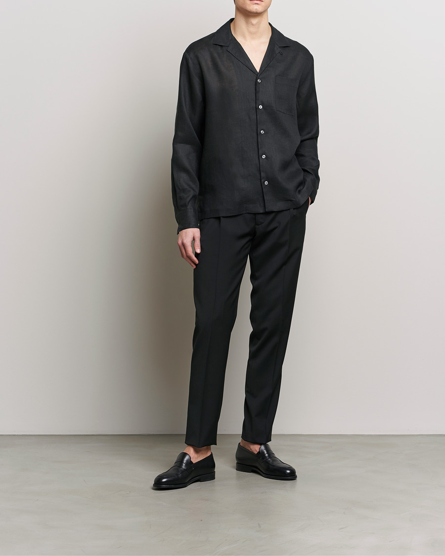Mies | Kauluspaidat | Lardini | Klop Linen Shirt Black