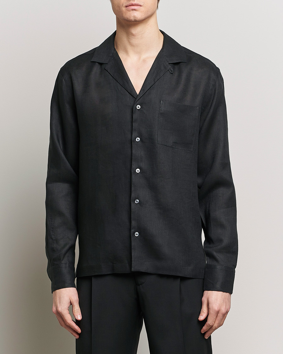 Mies |  | Lardini | Klop Linen Shirt Black
