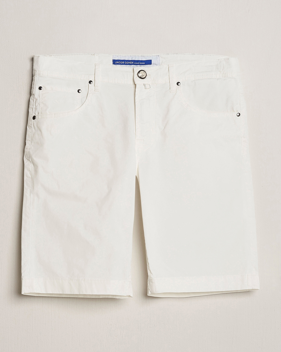 Mies | Shortsit | Jacob Cohën | Nicolas Cotton Gabardine Shorts White