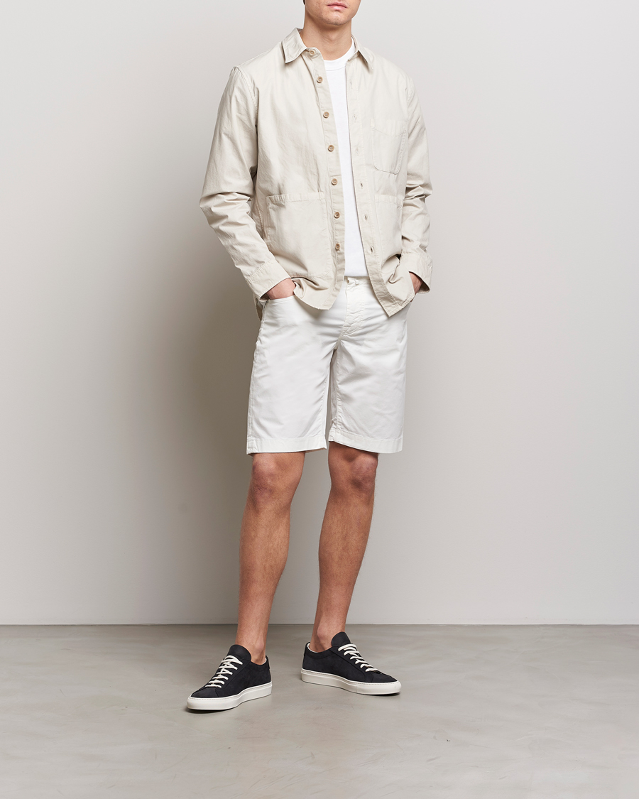 Mies | Shortsit | Jacob Cohën | Nicolas Cotton Gabardine Shorts White