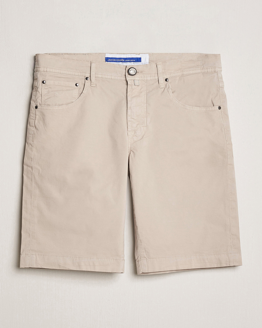 Mies | Shortsit | Jacob Cohën | Nicolas Cotton Gabardine Shorts Beige