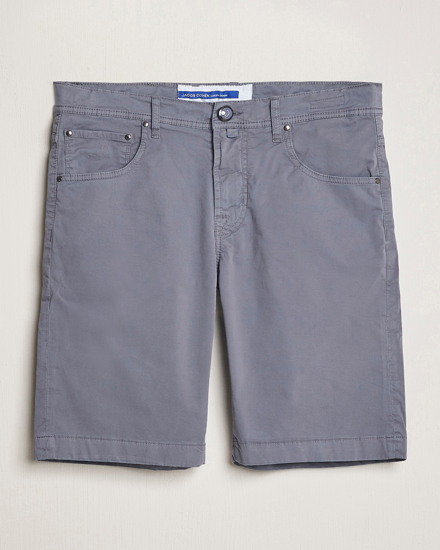 Mies | Shortsit | Jacob Cohën | Nicolas Cotton Gabardine Shorts Blue Grey