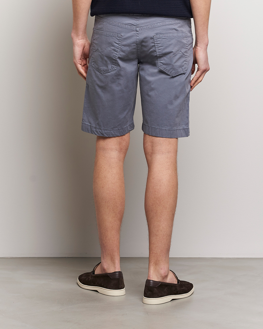 Mies | Shortsit | Jacob Cohën | Nicolas Cotton Gabardine Shorts Blue Grey