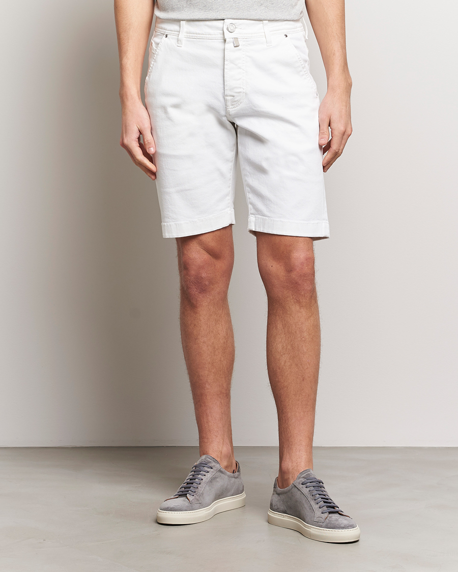 Mies | Italian Department | Jacob Cohën | Lou Stretch Denim Shorts White
