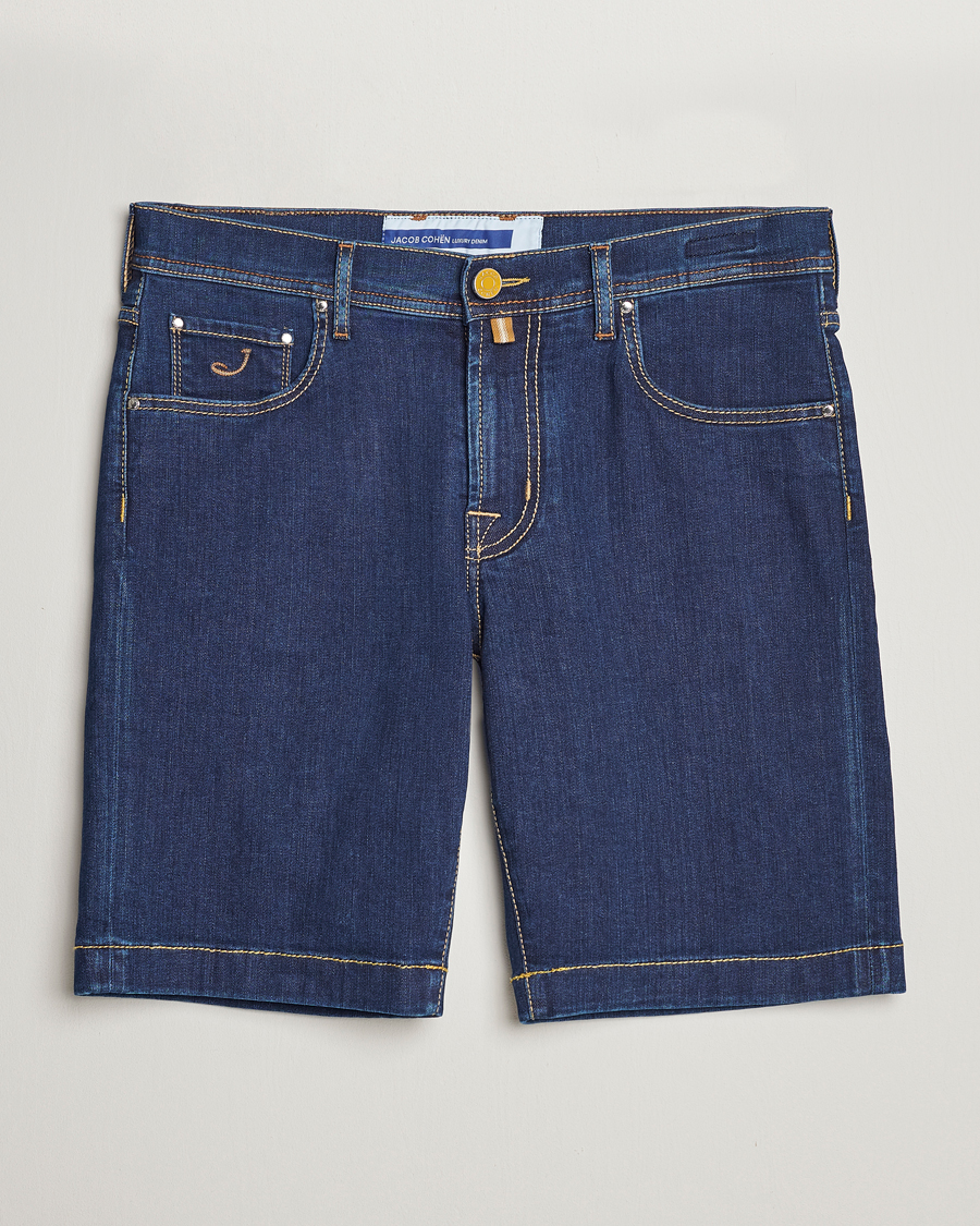 Mies | Shortsit | Jacob Cohën | Nicolas Stretch Denim Shorts Dark Blue