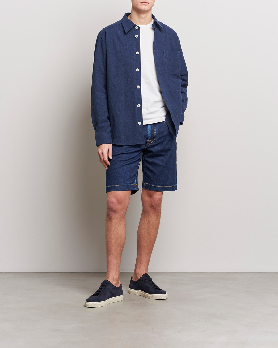 Mies | Shortsit | Jacob Cohën | Nicolas Stretch Denim Shorts Dark Blue