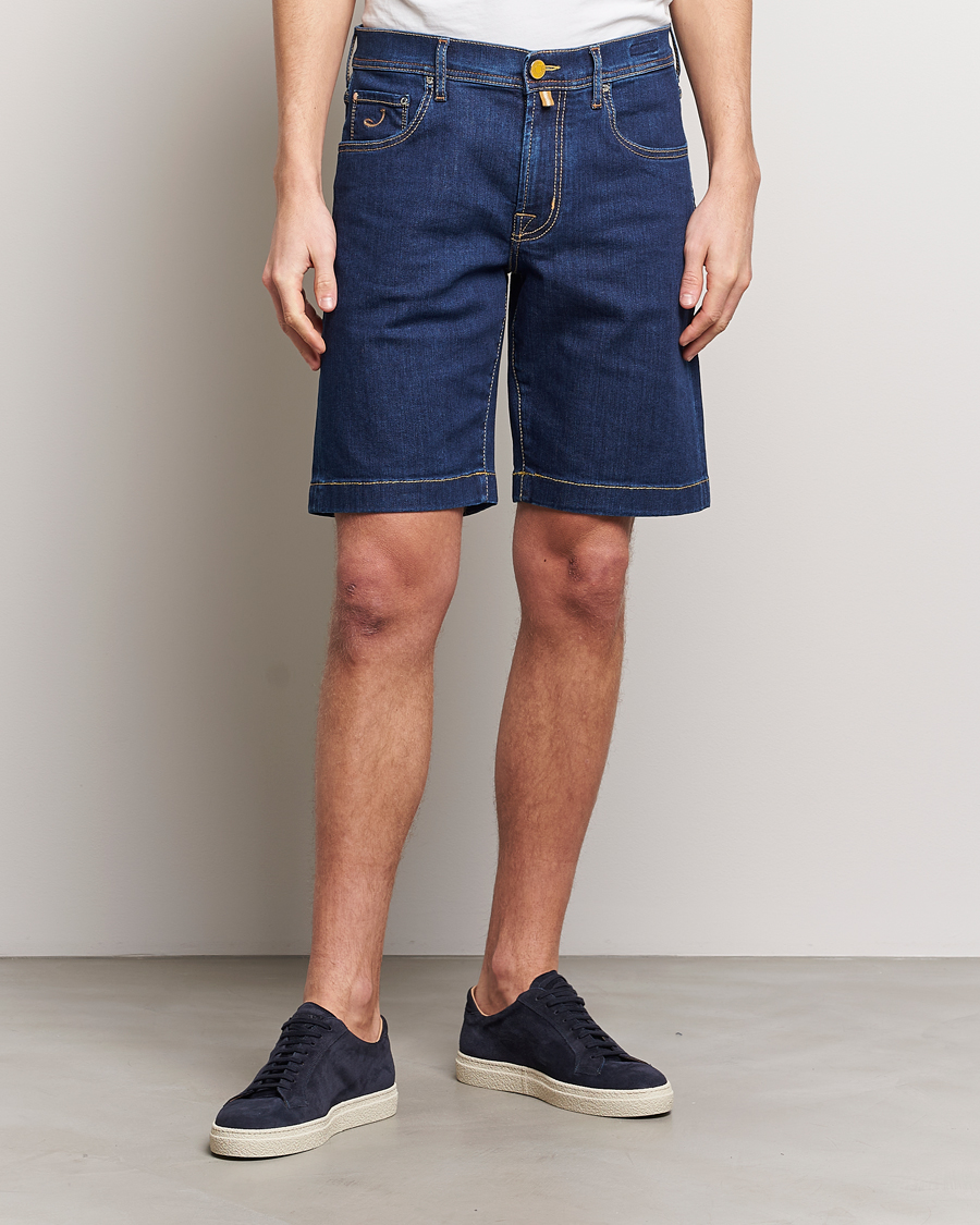 Mies | Shortsit | Jacob Cohën | Nicolas Stretch Denim Shorts Dark Blue