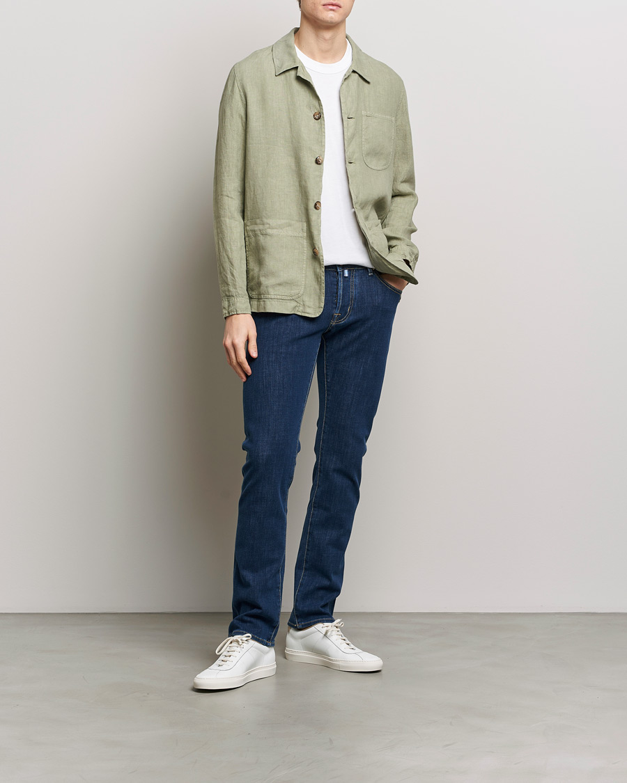 Mies | Farkut | Jacob Cohën | Nick Slim Fit Dual Stretch Jeans Dark Blue