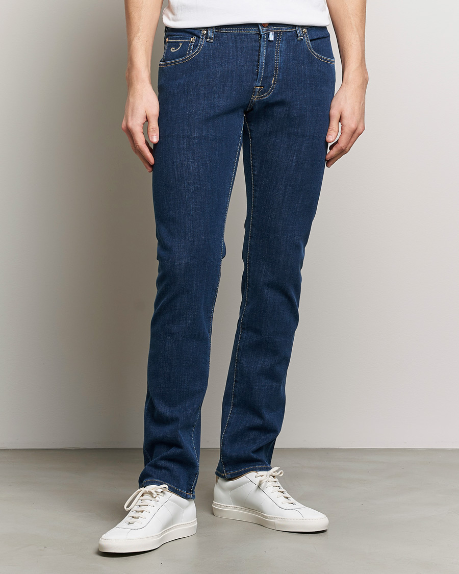Mies | Farkut | Jacob Cohën | Nick Slim Fit Dual Stretch Jeans Dark Blue