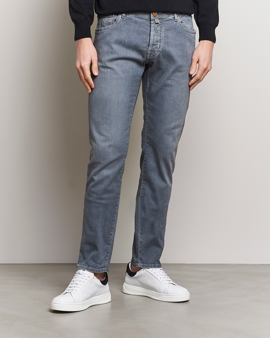 Mies | Slim fit | Jacob Cohën | Nick Naples Super Slim Stretch Jeans Light Grey