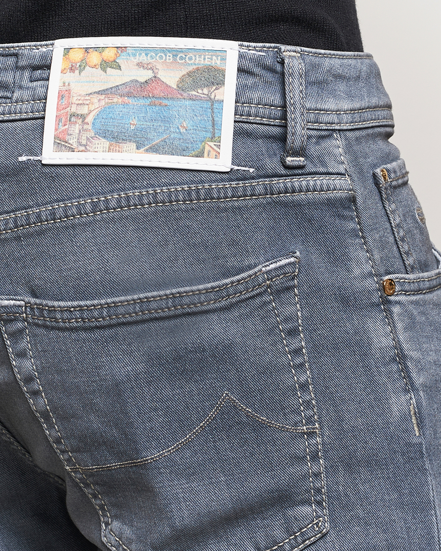 Mies | Farkut | Jacob Cohën | Nick Naples Super Slim Stretch Jeans Light Grey