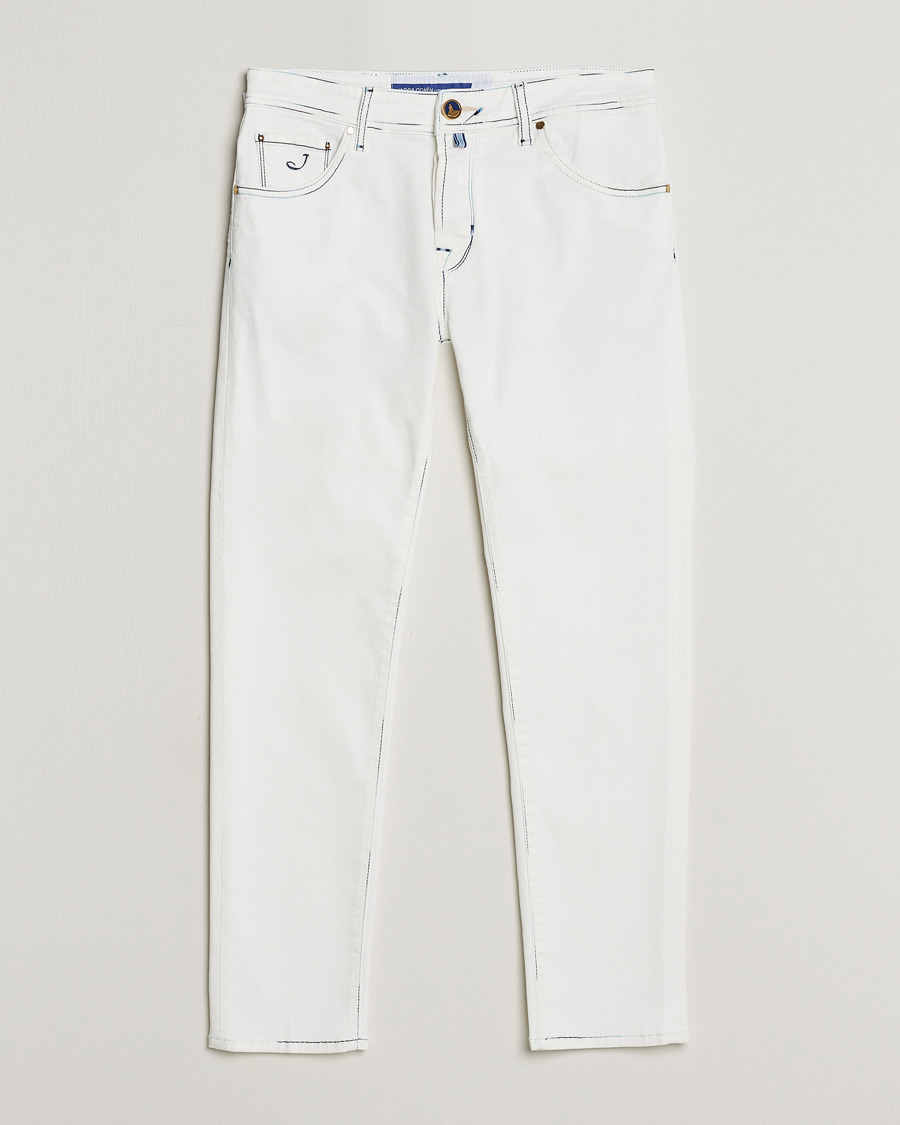 Mies | Farkut | Jacob Cohën | Scott Portofino Slim Fit Stretch Jeans White