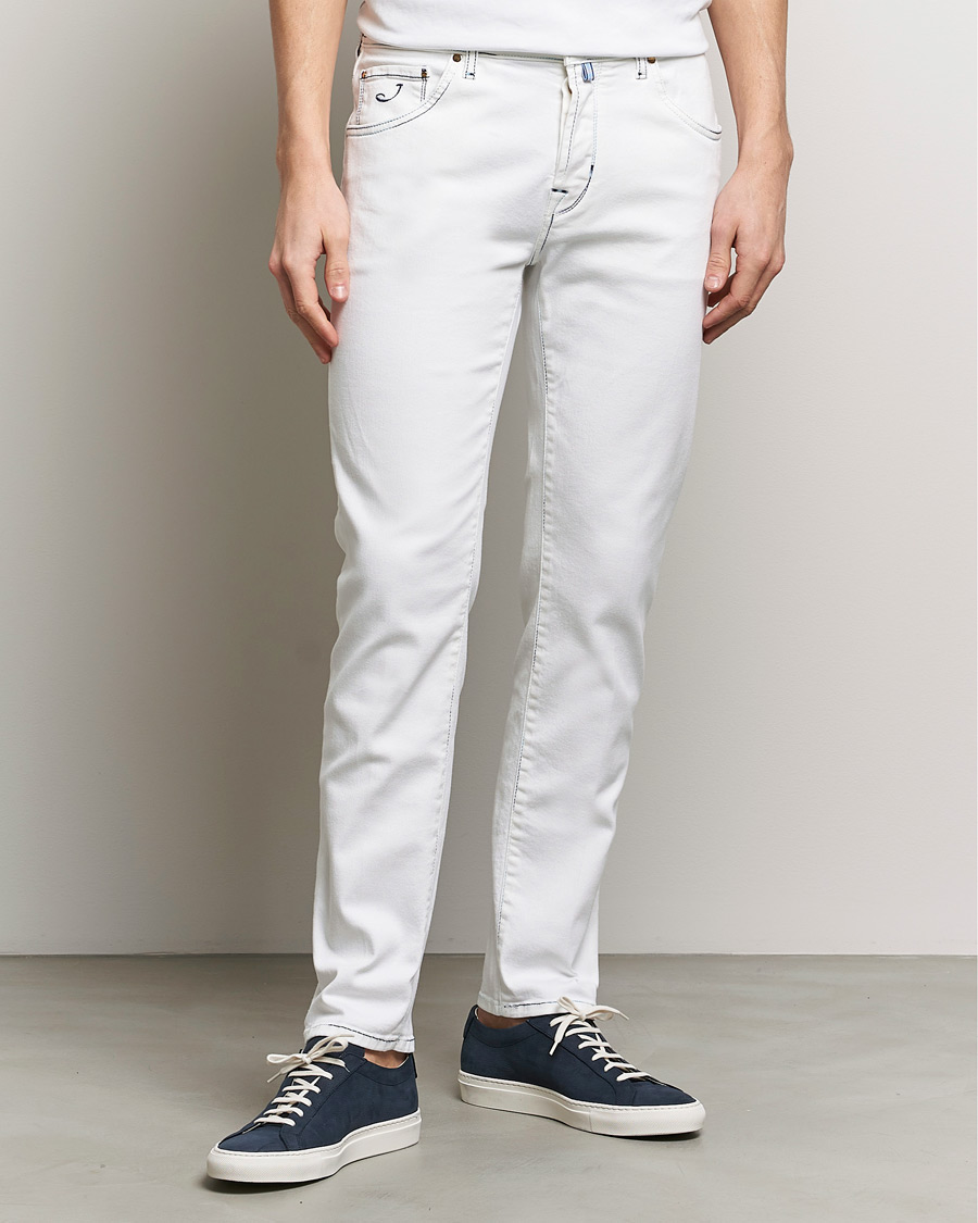 Mies | Farkut | Jacob Cohën | Scott Portofino Slim Fit Stretch Jeans White