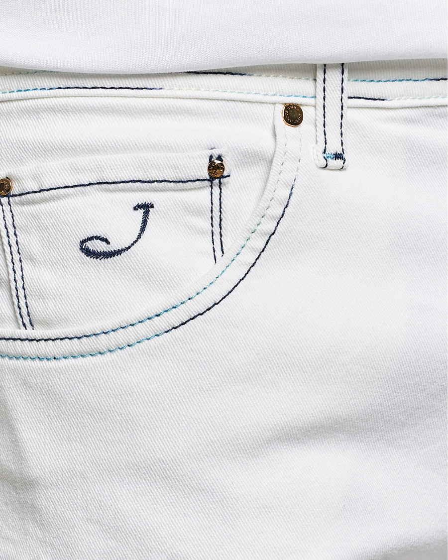 Mies | Farkut | Jacob Cohën | Scott Portofino Slim Fit Stretch Jeans White