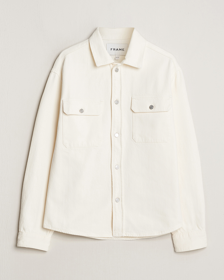 Mies | Kauluspaidat | FRAME | Textured Terry Overshirt Off White