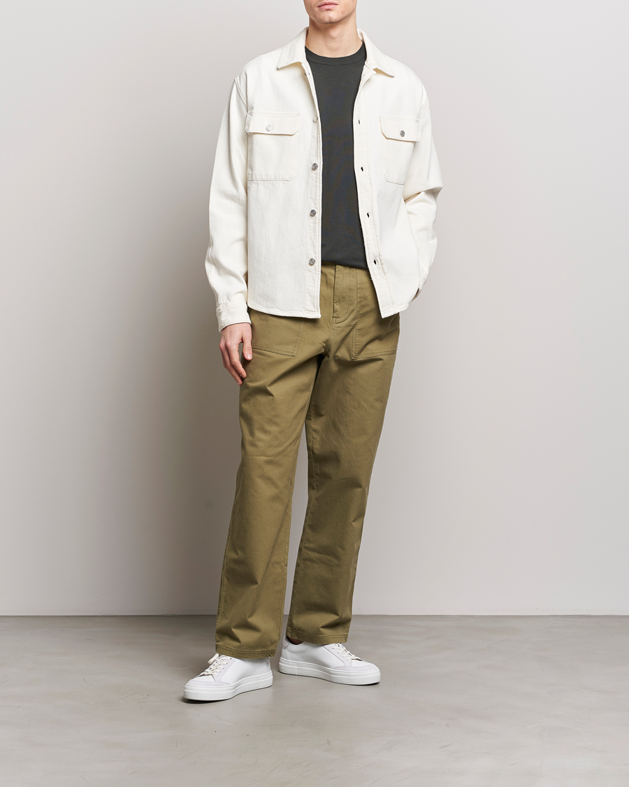 Mies | Kauluspaidat | FRAME | Textured Terry Overshirt Off White