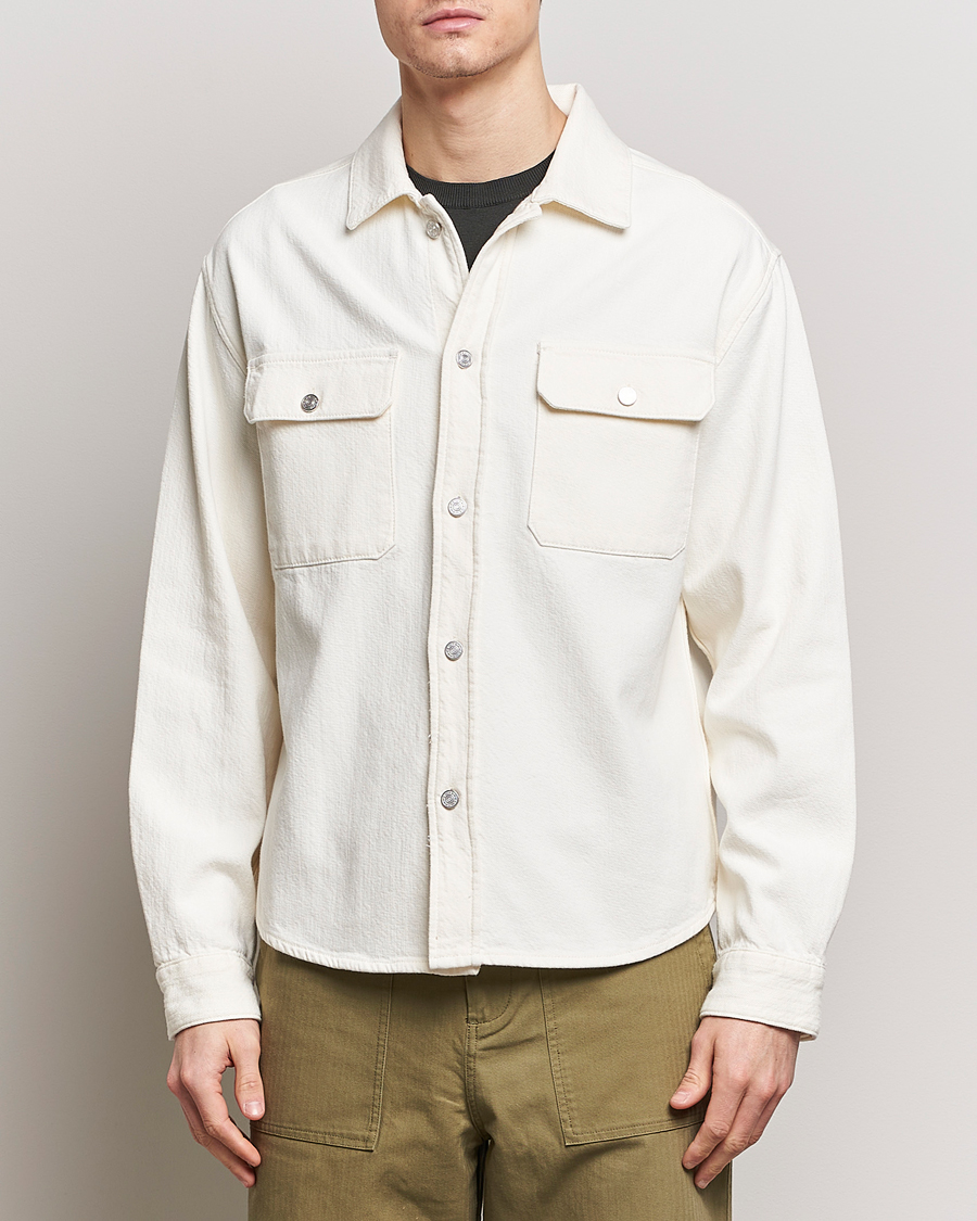 Mies | Kauluspaidat | FRAME | Textured Terry Overshirt Off White