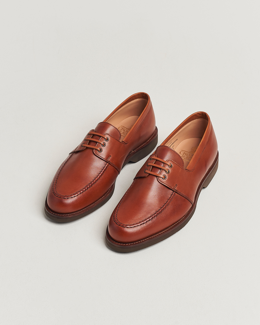 Mies | Purjehduskengät | Crockett & Jones | Falmouth Deck Shoes Tan Wax Calf