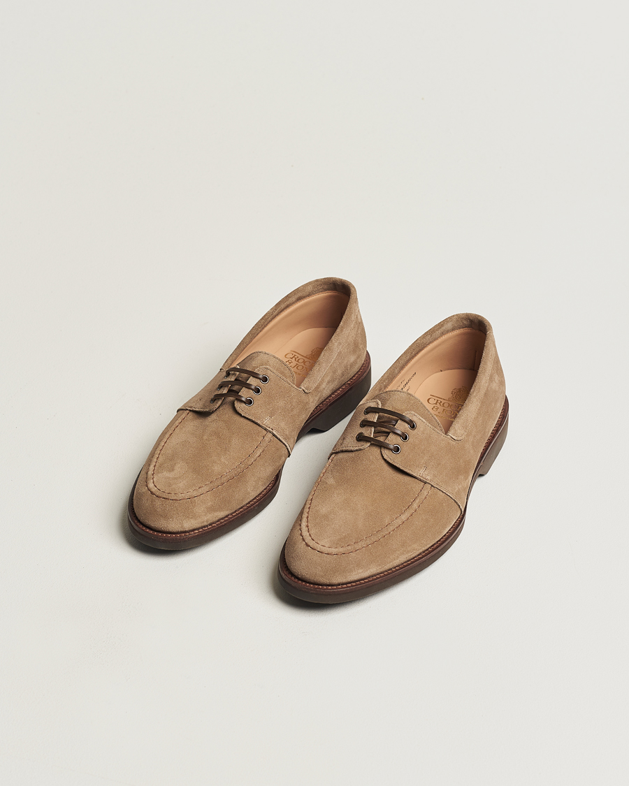 Mies | Mokkakengät | Crockett & Jones | Falmouth Deck Shoes Khaki Suede
