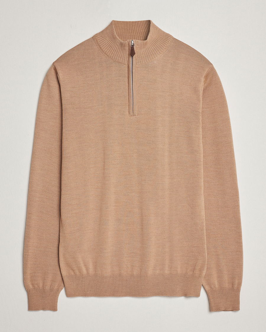 Mies | Puserot | Stenströms | Merino Wool Half Zip Sand