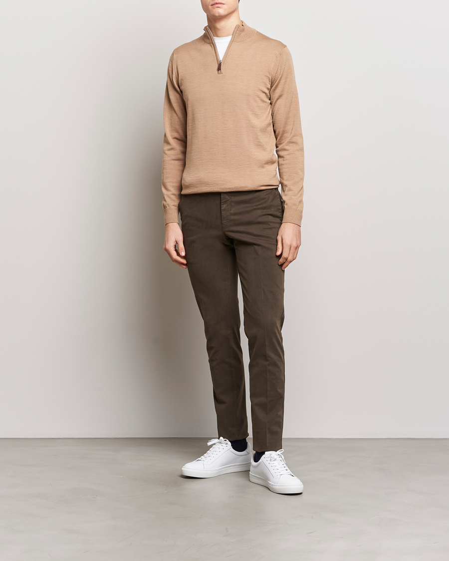 Mies | Puserot | Stenströms | Merino Wool Half Zip Sand