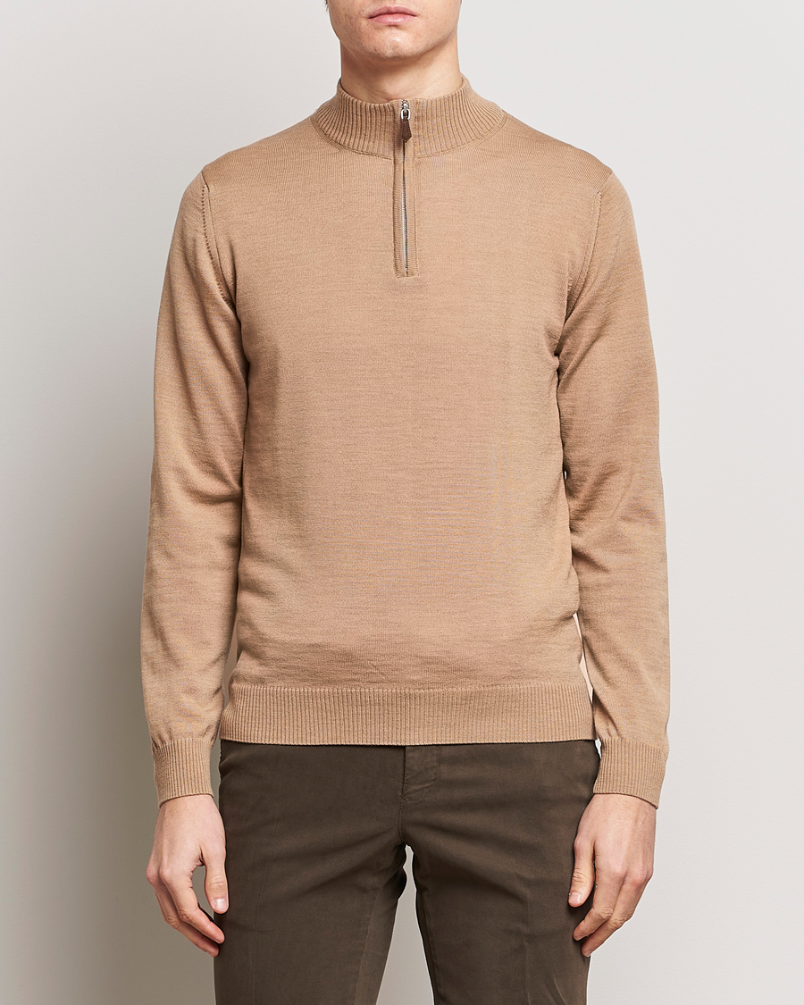 Mies | Puserot | Stenströms | Merino Wool Half Zip Sand