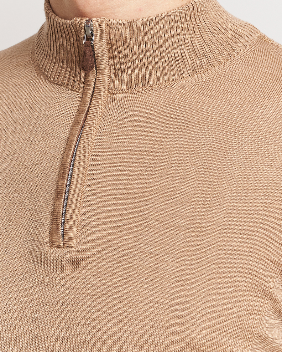 Mies | Puserot | Stenströms | Merino Wool Half Zip Sand