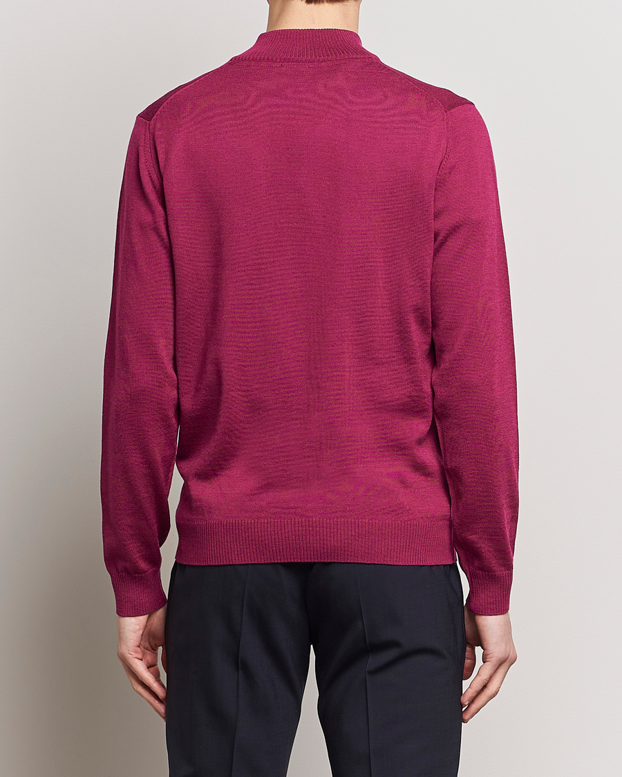 Mies | Puserot | Stenströms | Merino Wool Half Zip Wine