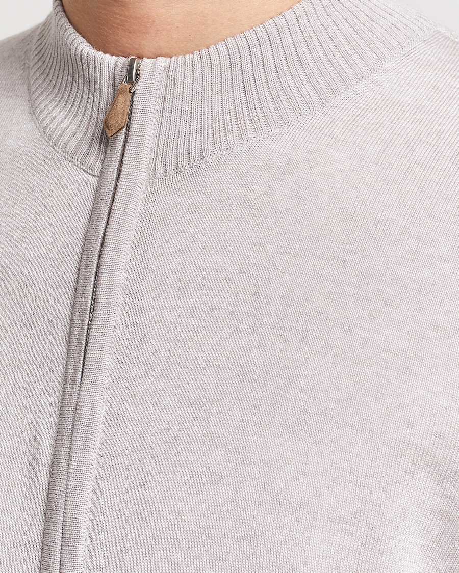 Mies | Puserot | Stenströms | Merino Wool Full Zip Beige