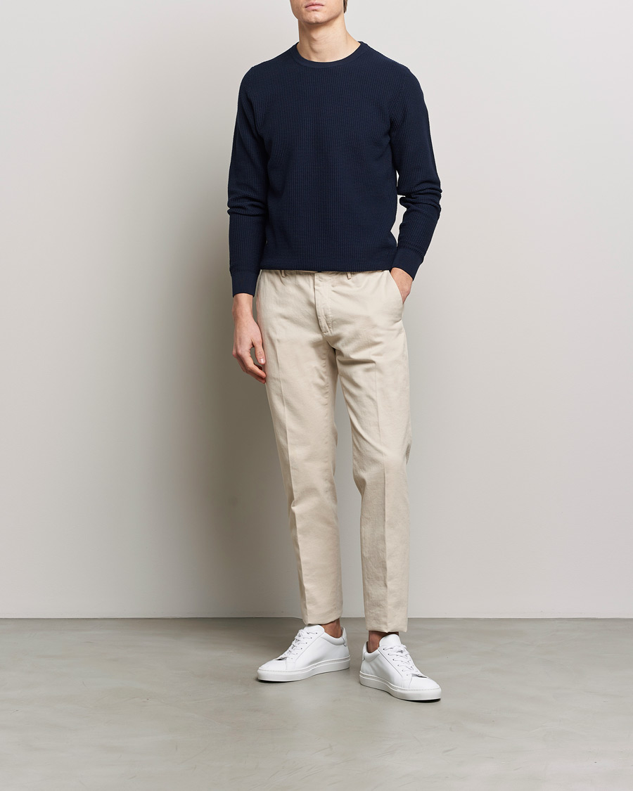 Mies | Puserot | Stenströms | Organic Cotton Crew Neck Navy