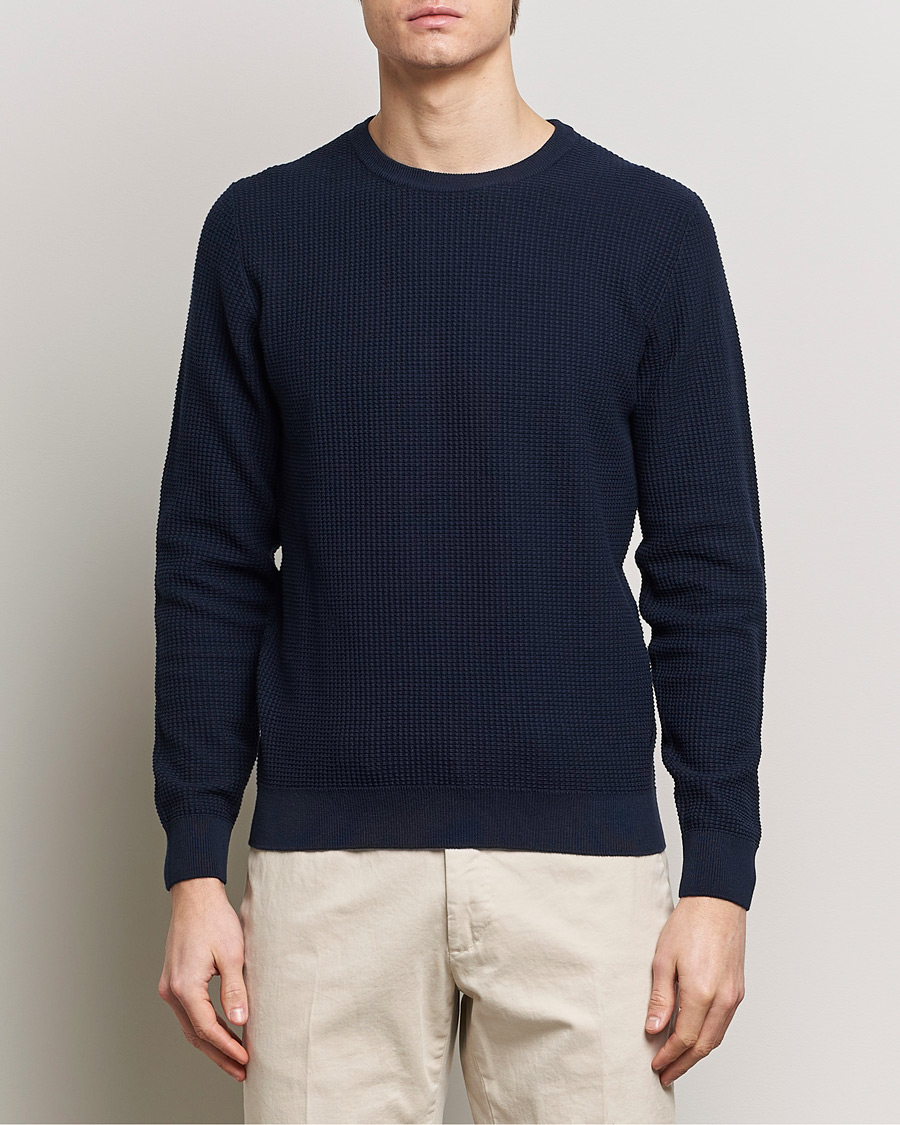 Mies | Puserot | Stenströms | Organic Cotton Crew Neck Navy