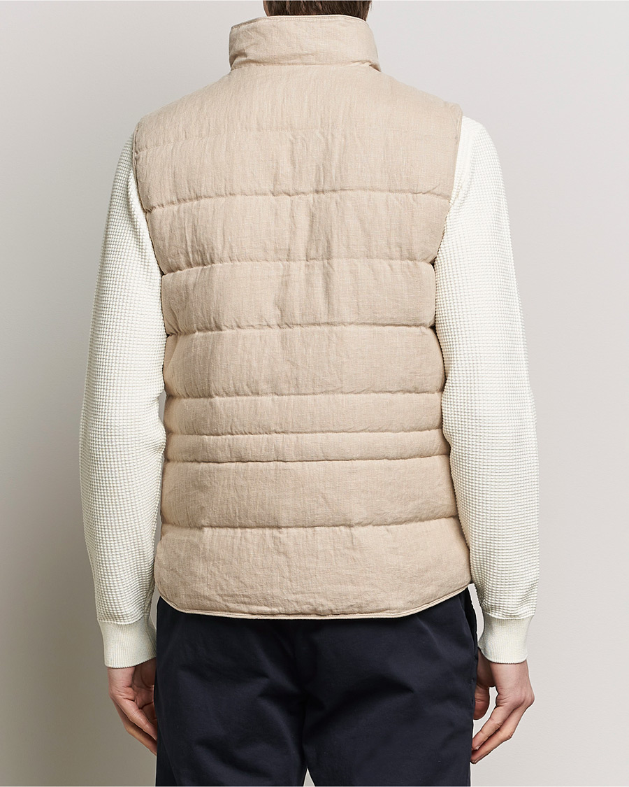 Mies | Takit | Stenströms | Linen Down Padded Button Vest Beige