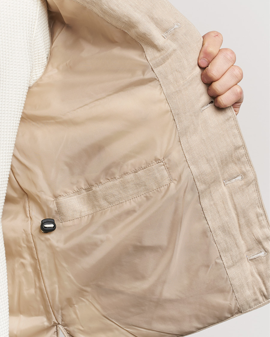 Mies | Takit | Stenströms | Linen Down Padded Button Vest Beige