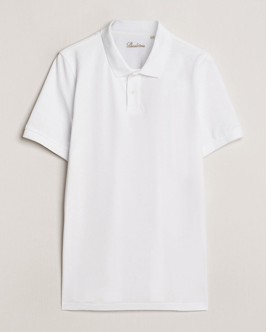 Mies | Pikeet | Stenströms | Organic Cotton Piquet Polo Shirt White