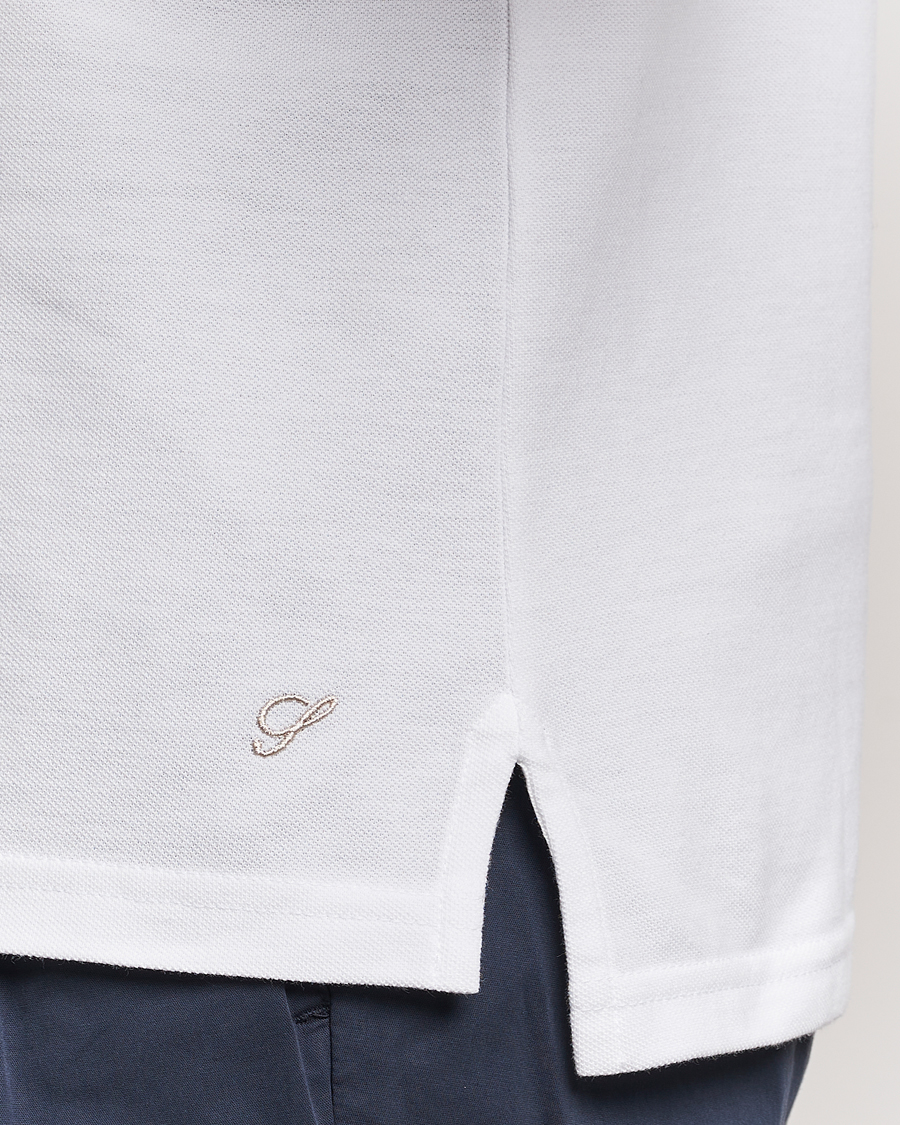 Mies | Pikeet | Stenströms | Organic Cotton Piquet Polo Shirt White