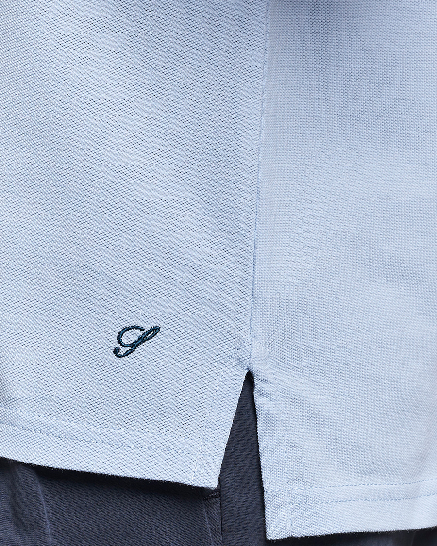 Mies | Pikeet | Stenströms | Organic Cotton Piquet Polo Shirt Light Blue