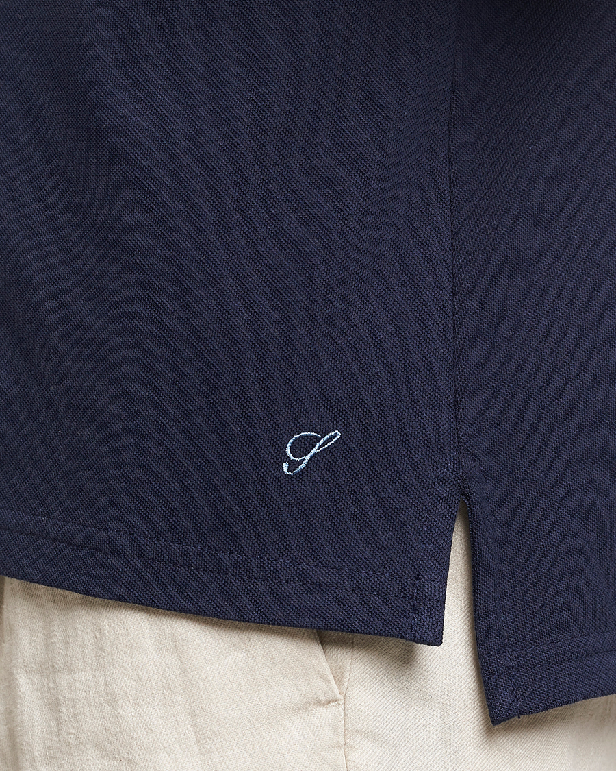 Mies | Pikeet | Stenströms | Organic Cotton Piquet Polo Shirt Navy